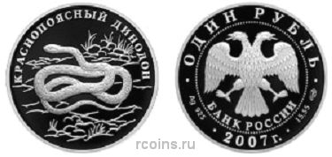 1 рубль 2007 года Краснопоясный динодон