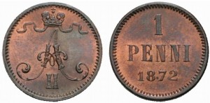 1 пенни 1872 года - Медь