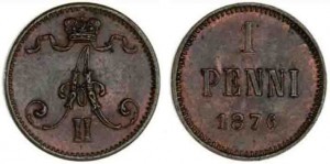 1 пенни 1876 года - Медь