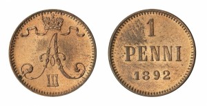 1 пенни 1892 года - Медь