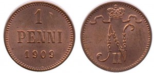 1 пенни 1909 года - Медь