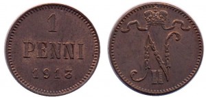 1 пенни 1913 года - Медь