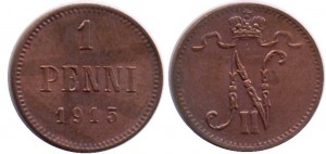 1 пенни 1915 года - Медь