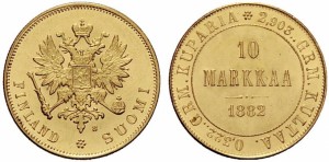 10 марок 1882 года - Золото