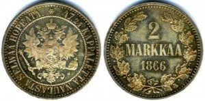 2 марки 1866 года - Серебро