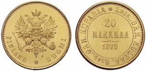 20 марок 1879 года - Золото