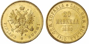 20 марок 1880 года - Золото