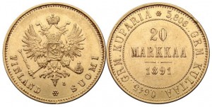 20 марок 1891 года - Золото