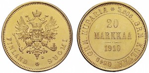 20 марок 1910 года - Золото