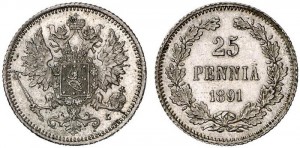 25 пенни 1891 года - Серебро