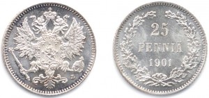 25 пенни 1901 года - Серебро