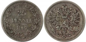 25 пенни 1907 года - Серебро