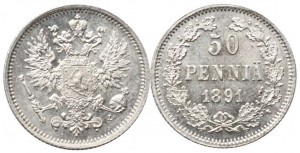 50 пенни 1891 года - Серебро