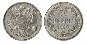 50 пенни 1908 года - Серебро