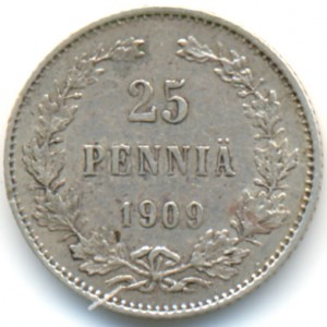 25 пенни 1909 года - Серебро